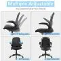 Mid-Back Ergonomic Home Office Chair,Komene Adjustable Mesh Computer Chair Thickened Seat Desk Chair with Lumbar Support and Flip-up Armrest Task Chair, Hold on 300lbs
