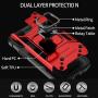 Charlam Compatible with iPhone 12 Pro Max Case 6.7'' 2020 for Women Men, Sleek Durable Dual Layer Shock Absorption Case Cover with Metal Ring Kickstand, Red