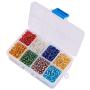 PH PandaHall 1600pcs 6/0 8 Color Glass Seed Beads 4mm Silver Lined Loose Spacer Beads for Jewelry Making DIY Craft Beading