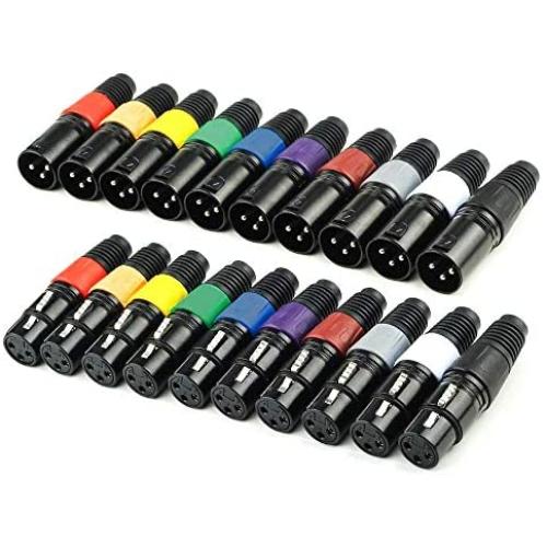 EBXYA XLR DMX Connectors - 3 Pin XLR Plug Male and Female 10 Pairs