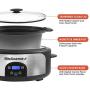 Elite Gourmet Glas Slow Cooker with Adjustable Temp, Entrees, Sauces, Stews & Dips, Dishwasher Safe Glass Lid & Crock, 6 Quart, Stainless Steel