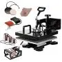 SmarketBuy Heat Press 15x15 Inch Digital Sublimation T-Shirt Heat Press Machine for Hat Mug Plate 8 in 1 Black (8-in-1)