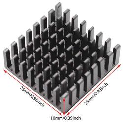 DGZZI 10PCS Black Aluminum Heatsink 25x25x10mm Square CPU Heat Sinks Cooling Cooler Fin with 10PCS 3M Silicone Based Thermal Pad