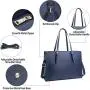 Laptop Bag for Women Waterproof Lightweight Leather 15.6 Inch Computer Tote Bag Business Office Briefcase Large Capacity Handbag Shoulder Bag Professional Office Work Bag Blue Laptop Bag for Women Waterproof Lightweight Leather 15.6 Inch Computer Tote Bag Business Office Briefcase Large Capacity Handbag Shoulder Bag Professional Office Work Bag Blue
