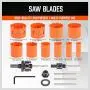 Bi-Metal Hole Saw Kit, HORUSDY 16-Piece General Purpose 3/4'' to 2-1/2'' Set with Case, Durable High Speed Steel (HSS), Ideal for Rapid Cutting of Metal, Wood, Plastic, Dry Wall. Bi-Metal Hole Saw Kit, HORUSDY 16-Piece General Purpose 3/4'' to 2-1/2'' Set with Case, Durable High Speed Steel (HSS), Ideal for Rapid Cutting of Metal, Wood, Plastic, Dry Wall.