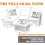 PHI VILLA Outdoor Sectional Rattan Sofa - Wicker Patio Furniture Set (Beige)