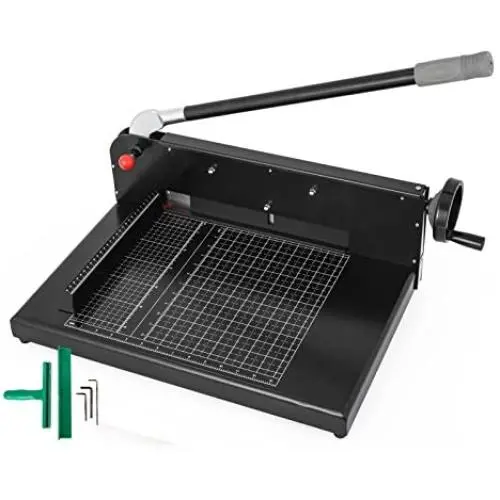 Mophorn Paper Cutter 12Inch A4 Commercial Heavy Duty Paper Cutter 300 Sheets 45HRC Hardness Stack Cutter Metal Base Desktop Stack Cutter for Home Office (A4, 12Inch/45HRC Blade Hardness)