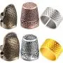 6 Pieces Sewing Thimble Finger Protector Fingertip Thimble Adjustable Finger Metal Shield Protector for Sewing Embroidery Needlework Retro Hand Working 6 Pieces Sewing Thimble Finger Protector Fingertip Thimble Adjustable Finger Metal Shield Protector for Sewing Embroidery Needlework Retro Hand Working