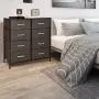 WAYTRIM 4-Tier Wide Drawer Dresser, Storage Unit with 8 Easy Pull Fabric Drawers and Metal Frame, Wood Top, Organizer Unit for Bedroom, Hallway, Entryway, Closets, 31.5 x 11.81 x 32.12 Inches - Brown WAYTRIM 4-Tier Wide Drawer Dresser, Storage Unit with 8 Easy Pull Fabric Drawers and Metal Frame, Wood Top, Organizer Unit for Bedroom, Hallway, Entryway, Closets, 31.5 x 11.81 x 32.12 Inches - Brown