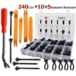 KCRTEK 255pcs Bumper Retainer Clips,Fasteners Push Retainer Kit Door Trim Panel Fender Clips Auto Push Pin Rivets Set Car Plastic Rivets with 12 Sizes for Toyota,GM,Ford,Honda,Acura,Chrysler