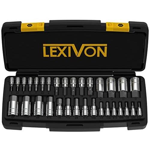 LEXIVON Master HEX Bit Socket Set, Premium S2 Alloy Steel | Complete 32-Piece, SAE and Metric Set | Enhanced Storage Case (LX-144)
