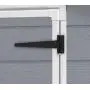 KETER Manor 4x6 Resin Outdoor Storage Shed Kit-Perfect to Store Patio Furniture, Garden Tools Bike Accessories, Beach Chairs and Lawn Mower, Grey & White KETER Manor 4x6 Resin Outdoor Storage Shed Kit-Perfect to Store Patio Furniture, Garden Tools Bike Accessories, Beach Chairs and Lawn Mower, Grey & White