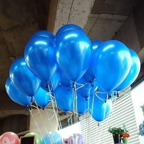 Lokman 12 Inch Ultra Thickness Dark Blue Latex Metallic Balloons 100 Piece Per Unit (Dark Blue)