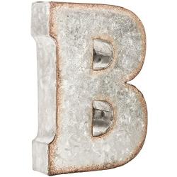 Galvanized Metal 3D Letter B