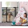 KingSo 48.8'' W x 36'' H Baby Gate Extra Tall Wide Large Dog Gate Auto Close Safety Gate Durable Walk Thru Child Gate for Stairs Doorways. Include 4 Pressure Bolts, 2.75'', 5.5'' & 8.25'' Extension, Black