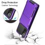 Vofolen for Galaxy Note 20 Case 5G Wallet 4-Card Flip Cover Credit Card Holder ID Slot Back Hidden Pocket Dual Layer Protective Hybrid Hard Shell TPU Bumper Armor for Samsung Note 20 6.7 Purple