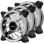 EZDIY-FAB 120mm PWM White LED Fan, Dual-Frame LED Case Fan for PC Cases, High Airflow Quiet,CPU Coolers, and Radiators,4-Pin-3-Pack…