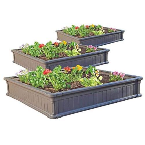 Lifetime 60069 Raised Garden Bed Kit, 4 by 4 Feet, Pack of 3