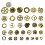 LolliBeads 120 Gram Antiqued Bronze Metal Skeleton Steampunk Watch Gear Cog Wheel Sets( 80pcs)