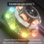 upHere 120mm Case Fan PWM 4-Pin High Airflow Rainbow LED for Computer Cases Cooling,3-Pack,NK12CF4-3