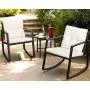 Flamaker 3 Pieces Patio Furniture Set Rocking Wicker Bistro Sets Modern Outdoor Rocking Chair Furniture Sets Clearance Cushioned PE Rattan Chairs Conversation Sets with Coffee Table (Beige) Flamaker 3 Pieces Patio Furniture Set Rocking Wicker Bistro Sets Modern Outdoor Rocking Chair Furniture Sets Clearance Cushioned PE Rattan Chairs Conversation Sets with Coffee Table (Beige)