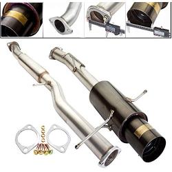 Fit 2002-2007 Subaru Impreza (WRX/STI Only) 3 Inch Stainless Steel Catback Exhaust System 4.5 Inch Gun Metal Muffler Tip