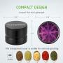 VIVOSUN 2.5'' 4 Pieces Clear Top Lightning Pattern Herb Grinder Aluminium Spice Grinder with Pollen Scraper Purple