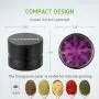 VIVOSUN 2.5'' 4 Pieces Clear Top Lightning Pattern Herb Grinder Aluminium Spice Grinder with Pollen Scraper Purple VIVOSUN 2.5'' 4 Pieces Clear Top Lightning Pattern Herb Grinder Aluminium Spice Grinder with Pollen Scraper Purple