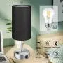 Black Touch Control Table Lamp Set of 2, with 2 USB Charging Ports&AC Outlet, 3-Way Dimmable Bedside Nightstand Lamps with Fabric Lampshade for Reading, Bedroom, Living Room, A19 LED Bulbs Included