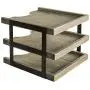 MyGift 3-Tier Rustic Brown Wood & Black Metal Document Tray, Desktop File Folder Organizer