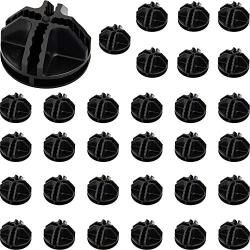 Jovitec 32 Pieces Plastic Connector Wire Grid Cube Organizer Connector for Modular Closet Storage Organizer and Wire Shelving (Black)