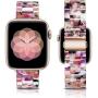 LINXUXIE Compatible with Apple Watch Bands 38mm/40mm,Resin Band Replacement Strap for Women Man with Stainless Steel Buckle for iWatch Series 6/5/4/3/2/1 Wristband (Flower Sea, 38/40mm)