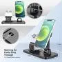 Imguardz Charging Stand Compatible with Magsafe Charger Apple Watch AirPods/Pro iPhone 12/Pro/Max/Mini, Upgraded Charging Station Holder Desk Dock Base Mount for Multiple Devices (Black)