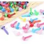 Jucoan 1000 PCS Mini Brads, 8 x 12mm Multi Colors Round Brass Metal Brads Paper Fasteners for Scrapbooking Crafts, DIY Projects