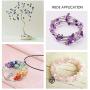 PH PandaHall 1 Box Chip Gemstone Beads Crushed Pieces Stone Irregular Shaped Beads with Tibetan Style Alloy Spacer Beads for Earring Bracelet Necklace Tree of Life Making Mixed Colors