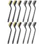 LEVOSTORE Wire Brush, 12 Pieces Plastic Handles Mini Metal Brush Handle Stainless Steel Wire Bristles Brush Set for Cleaning Welding Slag and Rust