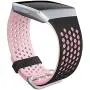 SKYLET Bands Compatible with Fitbit Ionic, Soft Silicone Breathable Replacement Wristband Compatible with Fitbit Ionic Smart Watch with Buckle (Black-Pink, Small)