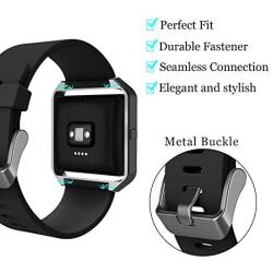 KingAcc Compatible Fitbit Blaze Bands, Soft Accessory Replacement Band for Fitbit Blaze, with Metal Buckle Fitness Wristband Strap Women Men