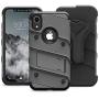 ZIZO Bolt Series for iPhone XR Case Military Grade Drop Tested with Tempered Glass Screen Protector Holster and Kickstand Metal Gray Black