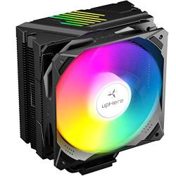 upHere N1055CF CPU Cooler Dynamic Rainbow LED,5 Copper Heat Pipes,120mm PWM Fan, Aluminum Fins for AMD Ryzen/Intel