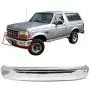MBI AUTO - Chrome, Steel Front Bumper Face Bar for 1992-1996 Ford F150 & Bronco W/Out Pad Holes 92-96, FO1002236