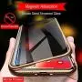 HONTECH Magnetic Case for iPhone 11 Pro, Slim Privacy Magnetic Adsorption Front and Back Tempered Glass with Built-in Screen Protector Metal Bumper Flip Cover 5.8 inch, Black