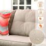 PHI VILLA Outdoor Sectional Rattan Sofa - Wicker Patio Furniture Set (Beige)