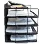 LUCYCAZ Stackable Paper Tray 4 Tier Document Desk Organizer Metal Mesh File Holder for Home Office School Black LUCYCAZ Stackable Paper Tray 4 Tier Document Desk Organizer Metal Mesh File Holder for Home Office School Black