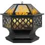 Bonnlo 24-Inch Outdoor Fire Pit with Mesh Screen and Poker Hex Shaped Metal Wood Burning Bonfire Pit for Outdoor Camping Patio Backyard Garden - 8”Deep Bowl Bonnlo 24-Inch Outdoor Fire Pit with Mesh Screen and Poker Hex Shaped Metal Wood Burning Bonfire Pit for Outdoor Camping Patio Backyard Garden - 8”Deep Bowl