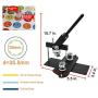 ChiButtons Button Maker Kit 25mm (1'') Badge Press Machine-B400 + 25mm Round Die Moulds + 500 Set Button Components + Adjustable Circle Cutter (Black-New)