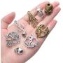 BronaGrand 100 Gram Mixed Alloys Metal Antique Skulls-Shaped Pendant Charms Bracelet Necklace DIY Jewelry Making Accessory
