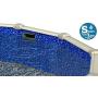 Lake Effect Meadows Reprieve 24 Round Above Ground Swimming Pool | 52'' Height | Resin Protected Steel Sided Walls | Bundle with Bedrock Pattern 25 Gauge Overlap Pool Liner and Widemouth Skimmer
