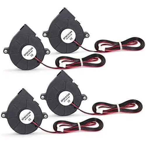 TOTOT 4PCS Cooling Blower Fan 5015 12V 0.18A 6000Rpm DC Industrial Cooling Turbo Fan 50x50x15mm 3D Printer Parts Mini Black Plastic Fans TOTOT 4PCS Cooling Blower Fan 5015 12V 0.18A 6000Rpm DC Industrial Cooling Turbo Fan 50x50x15mm 3D Printer Parts Mini Black Plastic Fans