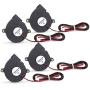 TOTOT 4PCS Cooling Blower Fan 5015 12V 0.18A 6000Rpm DC Industrial Cooling Turbo Fan 50x50x15mm 3D Printer Parts Mini Black Plastic Fans
